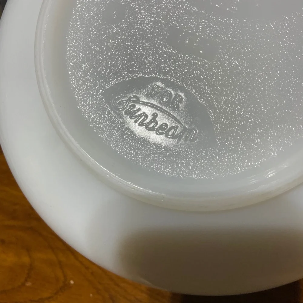 Glasbake for Sunbeam White Milk Glass Mixing Bowl‎ 19CJ Replacement MCM Vintage